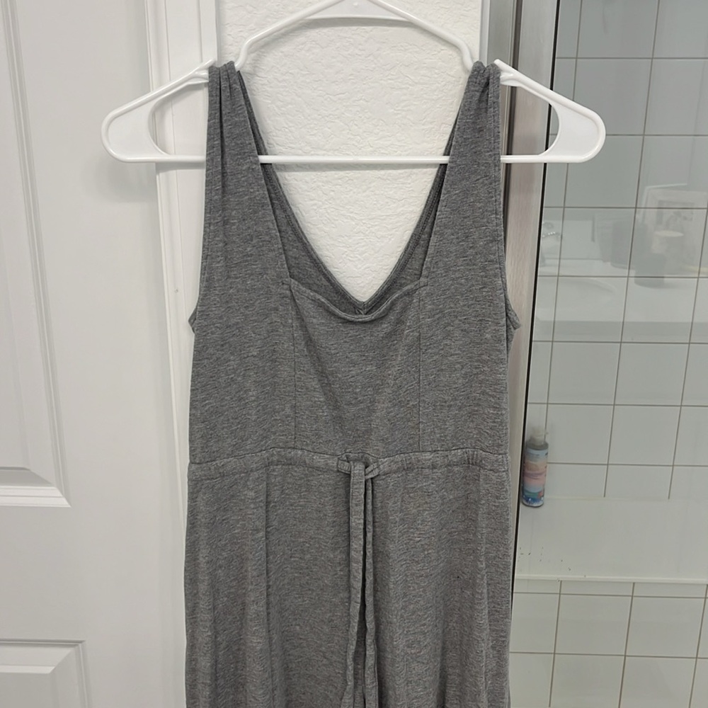 Grey AnyBody XS Petite Wide Leg Crop Jumpsuit - Picture 4 of 4
